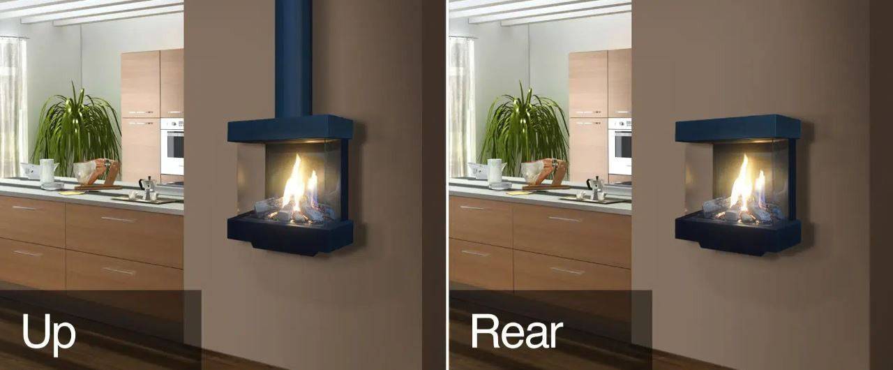 Italkero Sorrento 3-sided Stylish Wall-Mounted Gas Fireplace3