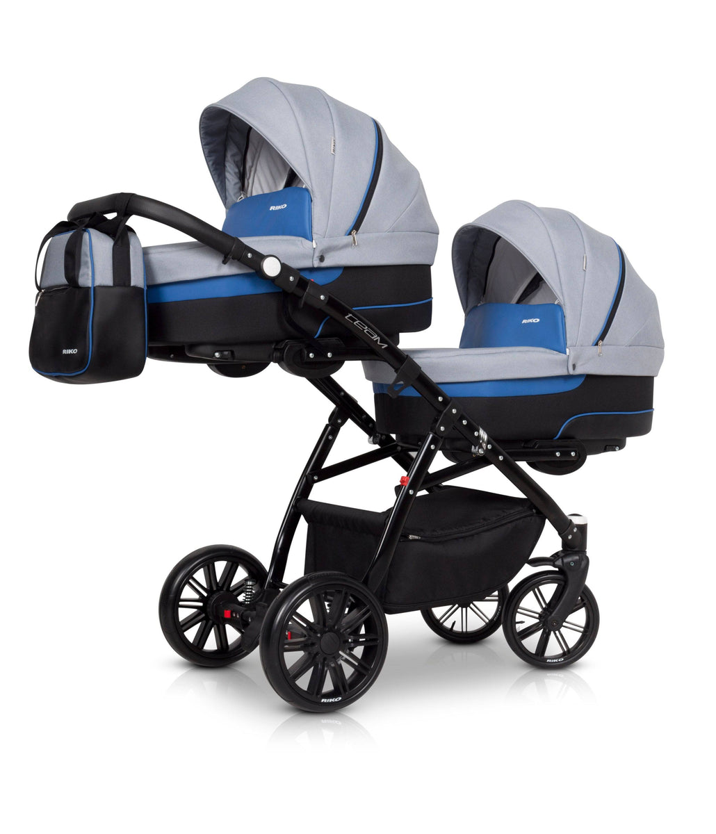Twin Baby Pram with Carrycots and Pushchairs Blu Retail Group