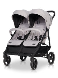 EasyGO DOMINO side-by-side 2in1. Modern Foldable Twin Stroller with Soft Carrycot.