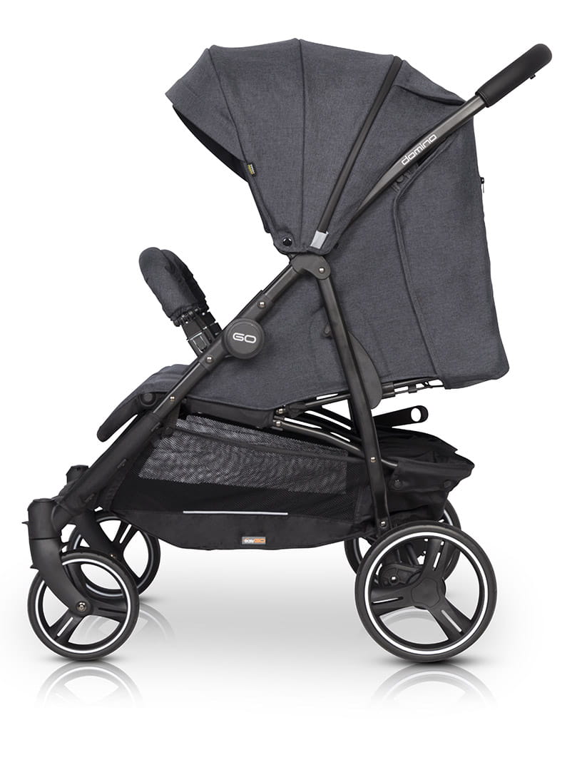 EasyGO DOMINO side-by-side 2in1. Modern Foldable Twin Stroller with Soft Carrycot.