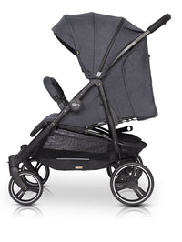 EasyGO DOMINO side-by-side 2in1. Modern Foldable Twin Stroller with Soft Carrycot.