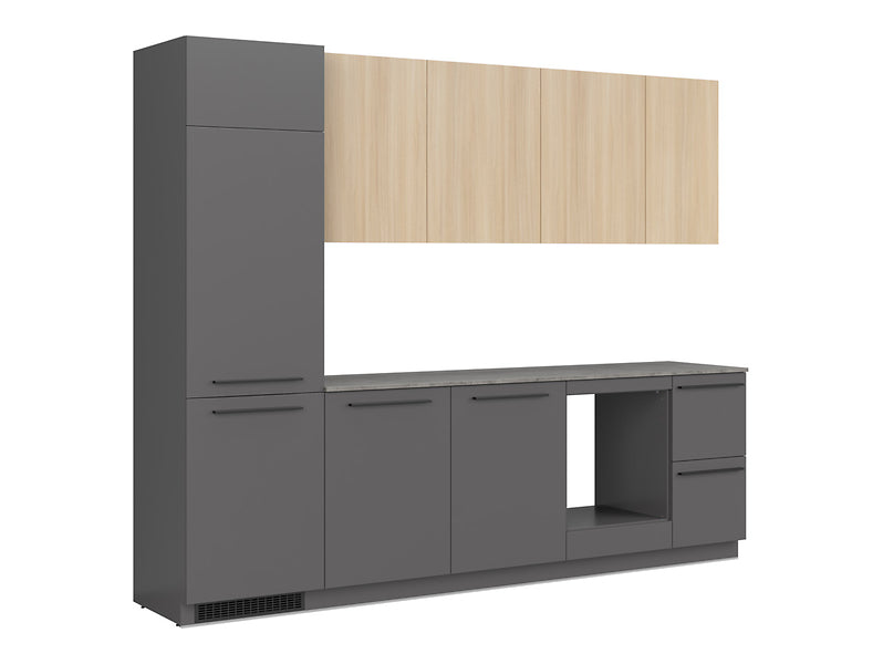 Milino Medium A kitchen set interior view, anthracite/oak