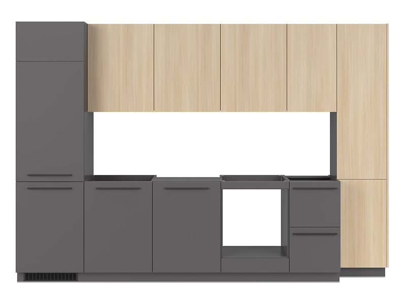Milino Medium B kitchen set, anthracite/oak barbera without countertop