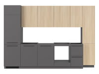 Milino Medium B kitchen set, anthracite/oak barbera without countertop