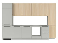Milino Medium B kitchen set, gray chinchilla/oak barbera without countertop