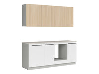Milino Small kitchen set interior view, white/oak