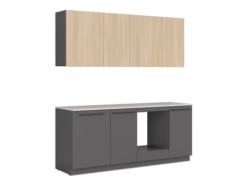 Milino Small kitchen set interior view, anthracite/oak