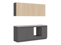 Milino Small kitchen set interior view, anthracite/oak