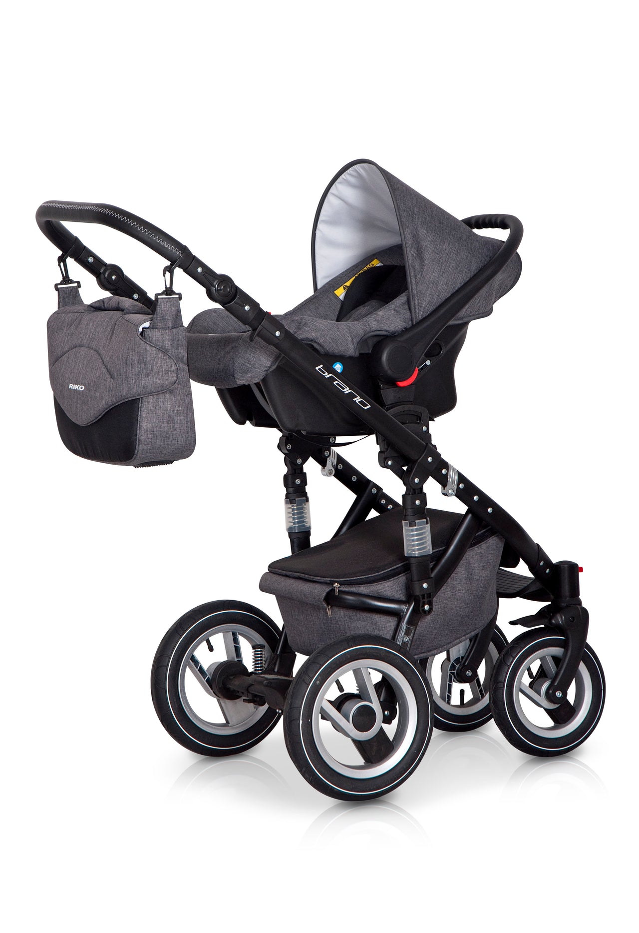 3 In 1 Baby Pram with Infant Car Seat, Carrycot and Pushchair - Blu Retail Group