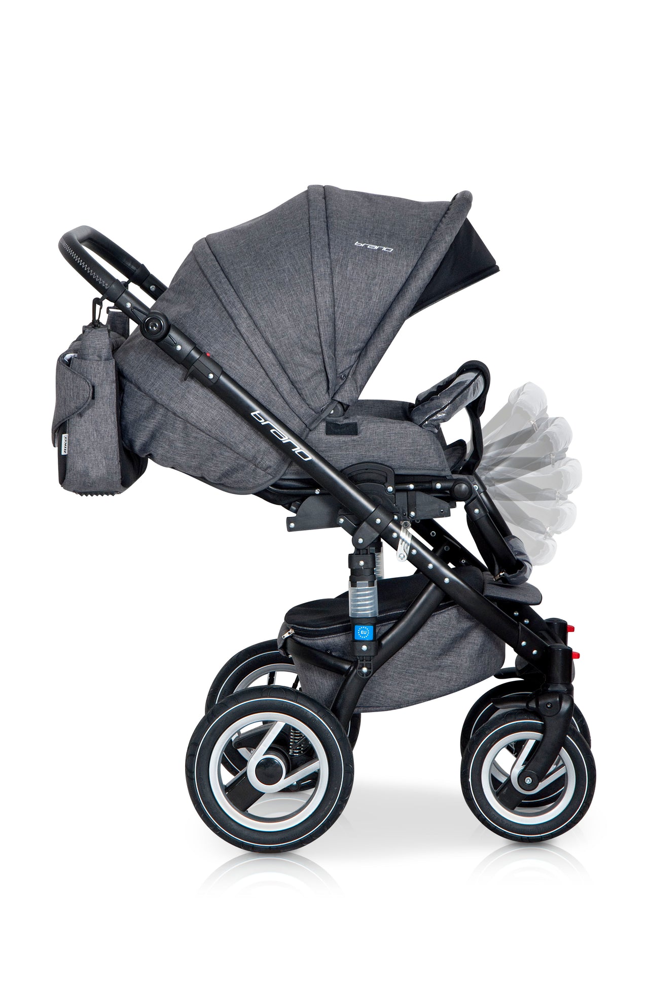 3 In 1 Baby Pram with Infant Car Seat, Carrycot and Pushchair - Blu Retail Group