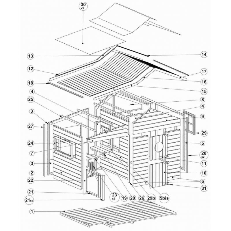 Garden House Elisabeth Made Of Wood For Children - Blu Retail Group