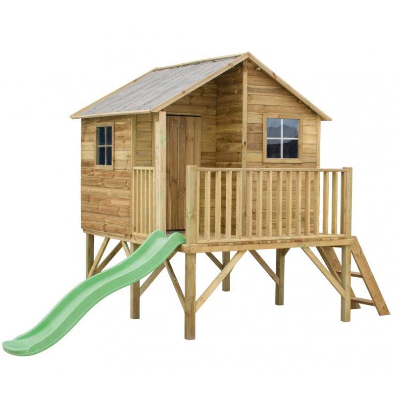 A wooden garden house Jan for children - With a slide - Blu Retail Group