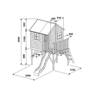 A wooden garden house Jan for children - With a slide - Blu Retail Group