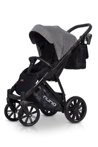 Riko Nuno Baby Pram, 3 In 1 with Infant Car Seat, Carrycot and Pushchair - Blu Retail Group