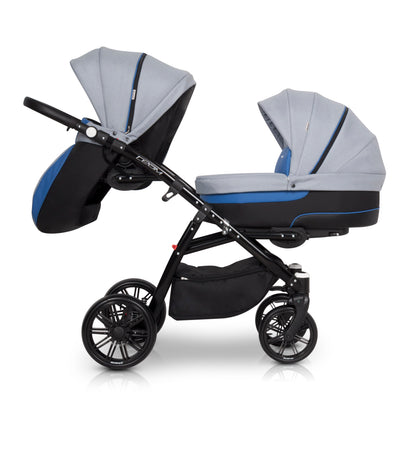 Twin Baby Pram with  2 x Carrycots and 2 x Pushchairs - Blu Retail Group