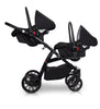 Twin Baby Pram with  2 x Carrycots and 2 x Pushchairs - Blu Retail Group