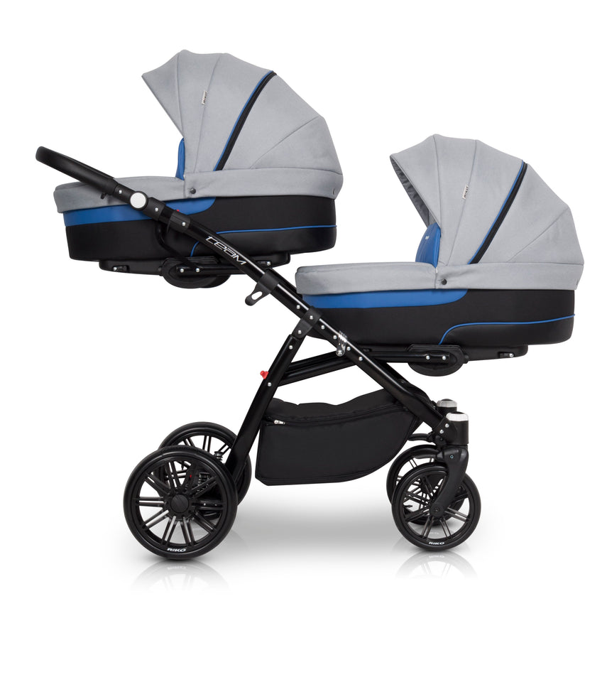 Twin-Baby-Pram-with-Carrycots-and-Pushchairs-Blu Retail Group