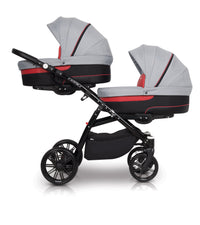 Twin Baby Pram with  2 x Carrycots and 2 x Pushchairs - Blu Retail Group